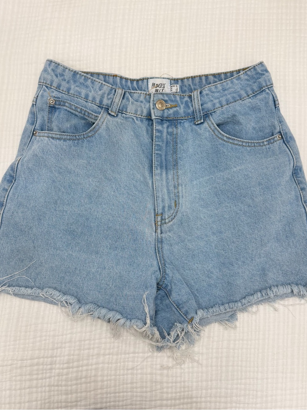 Princess Polly Light Wash High-Rise Denim Shorts